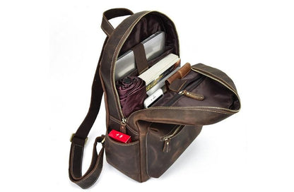 Womens Leather Laptop Backpack Mens Purse