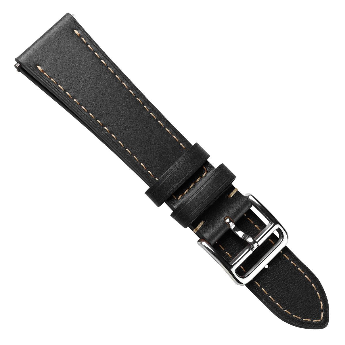 Brixham Flat Lederarmband für Uhr - Elegantes Schwarz