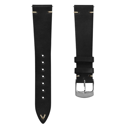 Cromford Horween Shell Cordovan Leather Watch Strap - Black