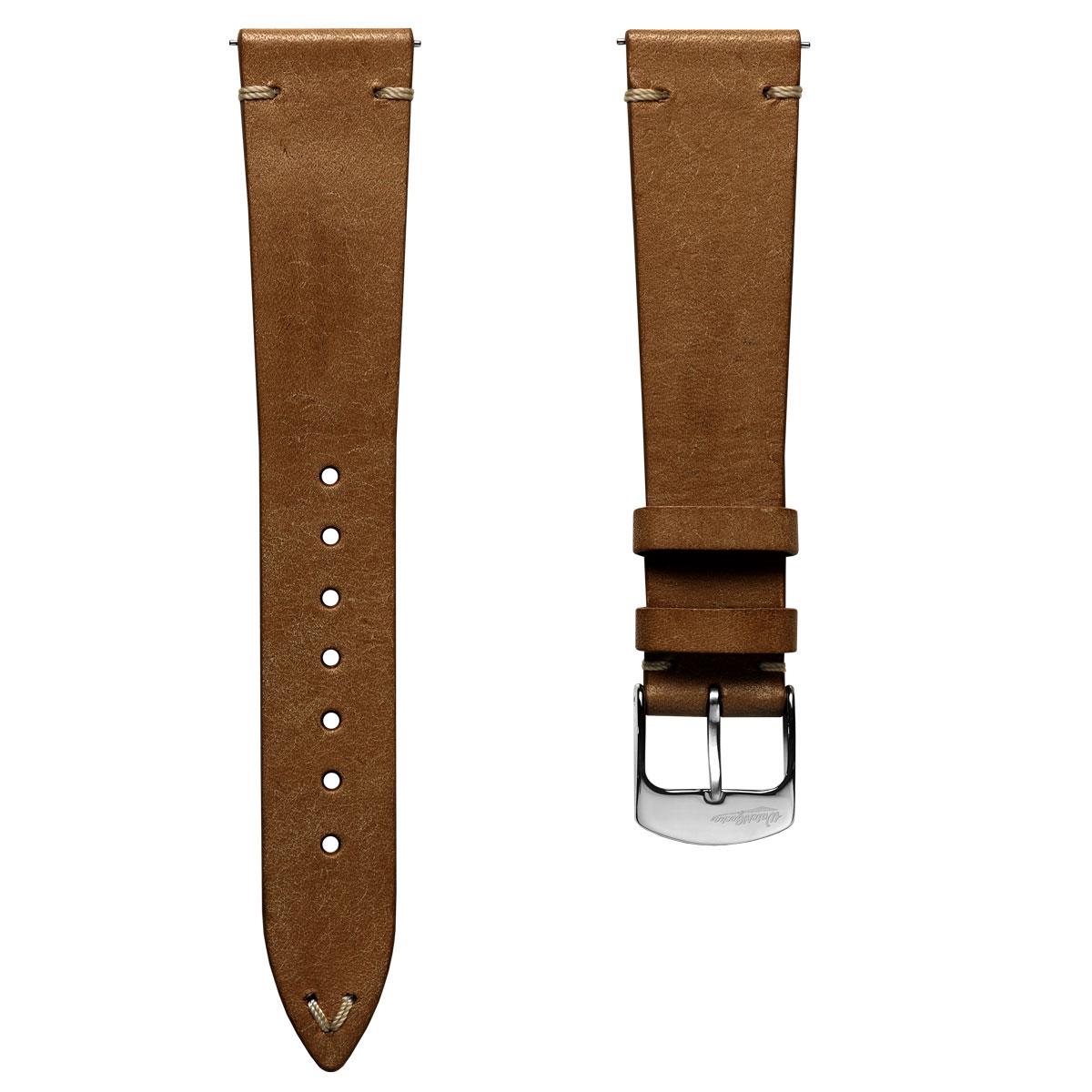Badalassi Carlo Pueblo V-Stitch Genuine Italian Leather Watch Strap - Light Brown