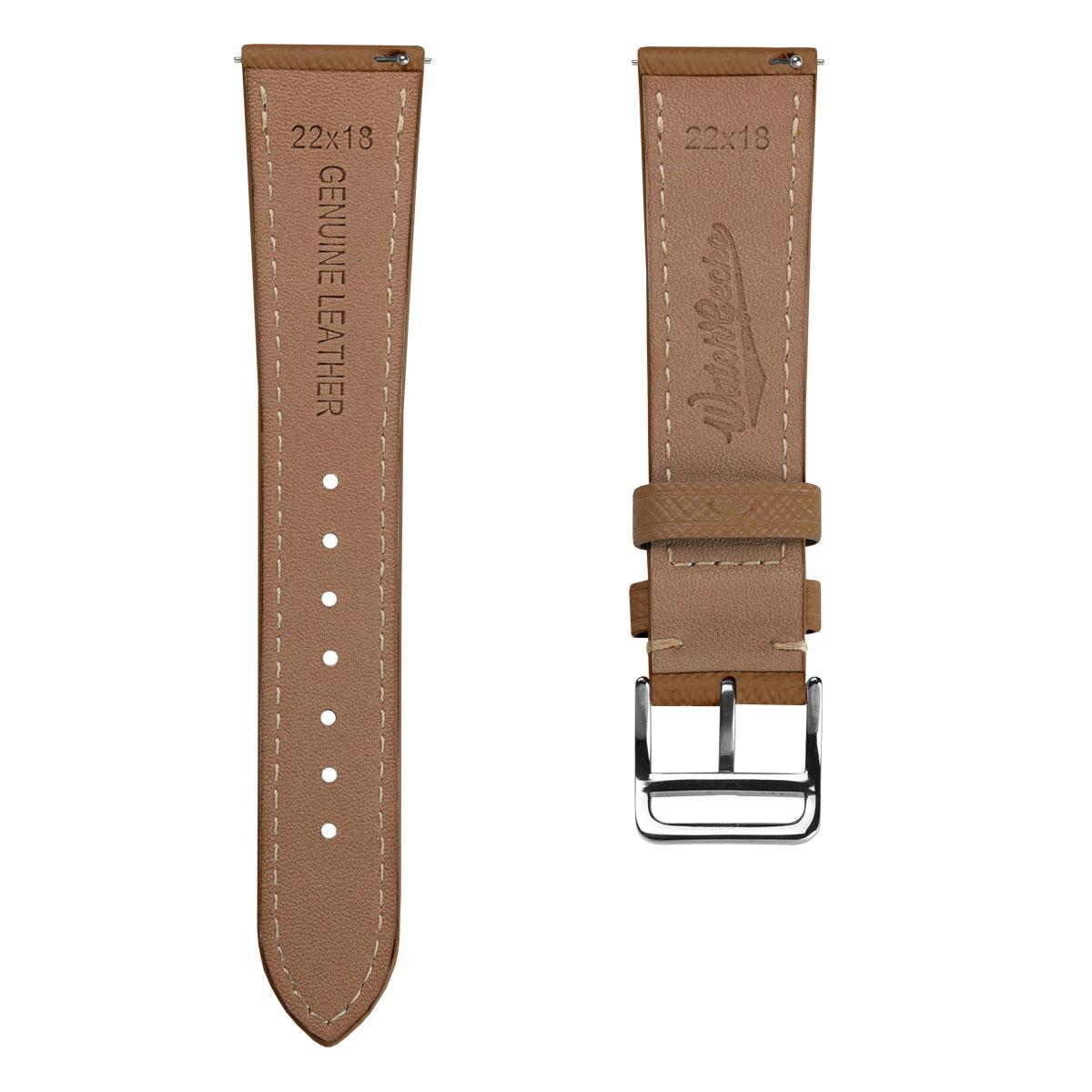 Brixham Saffiano Leather Watch Strap - Elegant Tan Accessory