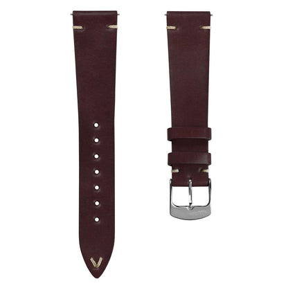 Cromford Horween Shell Cordovan Leather Watch Strap - Bordeaux