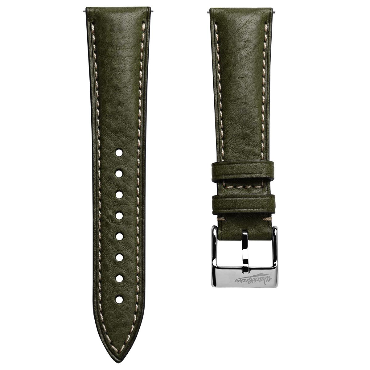 Original Highley Padded Minerva Italian Leather Watch Strap - Olive Green