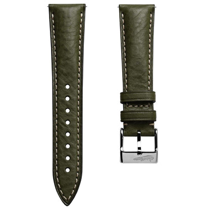 Original Highley Padded Minerva Italian Leather Watch Strap - Olive Green