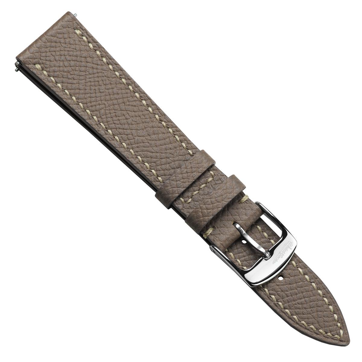 Hanley Textured Epsom Hand-Stitched Leather Watch Strap - Taupe