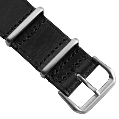 Cambridge Genuine Leather British Military Watch Strap - Black