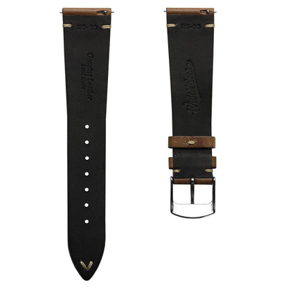 Genuine Horween Chromexcel® V-Stitch Leather Watch Strap - Chromexcel Light Brown