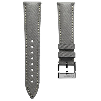 Original Highley Padded Denim Italian Leather Watch Strap - Grey
