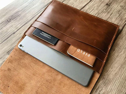Customized Rustic Brown Leather iPad Pro 10.5 Cover Sleeve