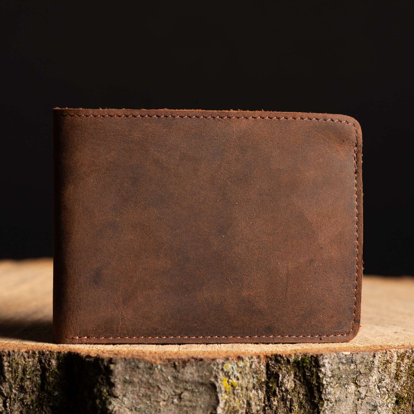 Flex - Vintaged Black Full-Grain Distressed Leather Flexible Wallet
