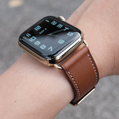 Bande en cuir de luxe pour Apple Watch - Élégance intemporelle en brun tan
