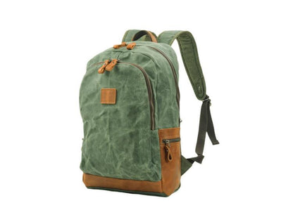 Canvas Leather Rucksack Bag Grey, Green