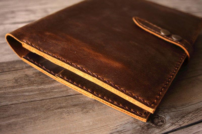Personalized Brown Leather Notebook Portfolio