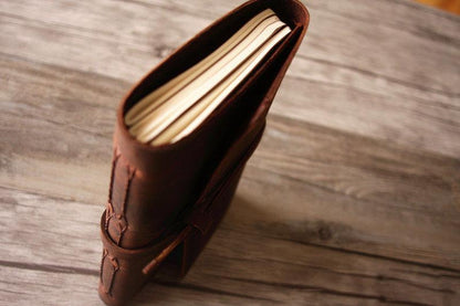 Dark Brown Blank Leather Notebook