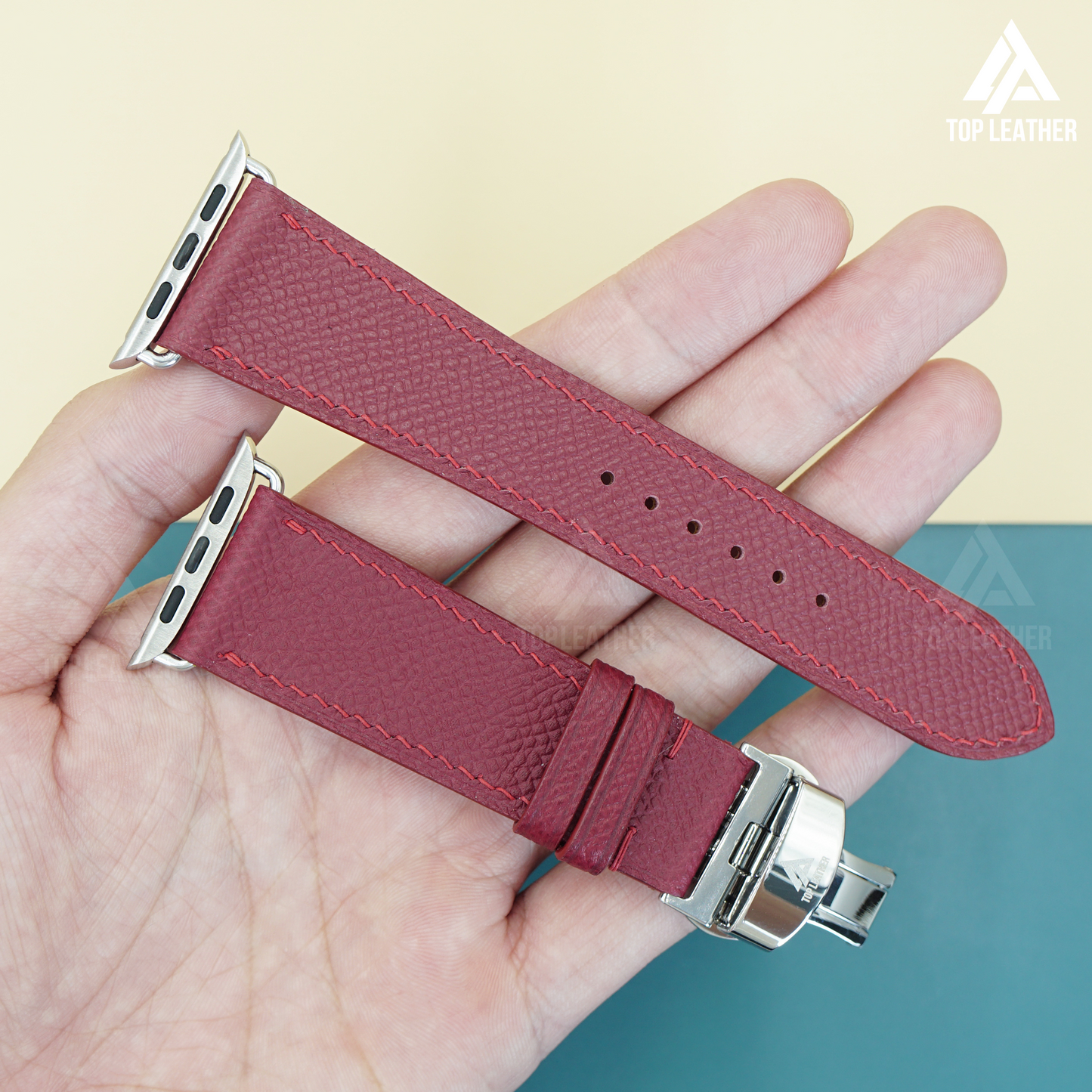 Watch Strap Epsom Leather Watch Strap - Wine Red EP2210