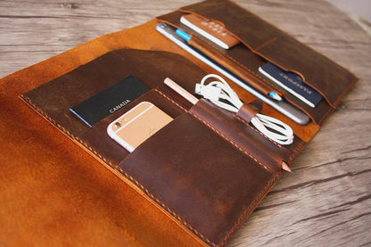 Personalized Leather Macbook Laptop Sleeve Cover