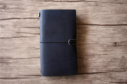 Personalized Leather Traveler's Notebook Blue