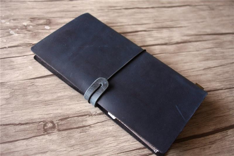Personalized Leather Traveler's Notebook Blue