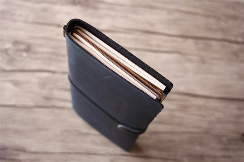 Personalized Leather Traveler's Notebook Blue