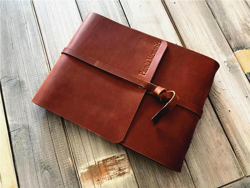 Handmade Personalized Brown Leather Photo Album