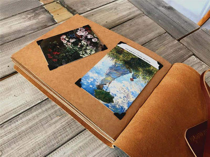Handmade Leather Custom Travel Scrapbook Albums Memory Book