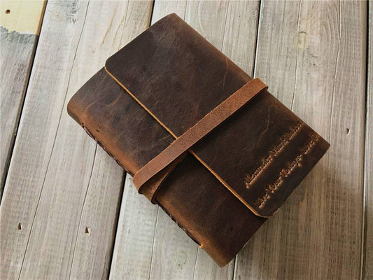 Personalized Leather Pocket Notebook