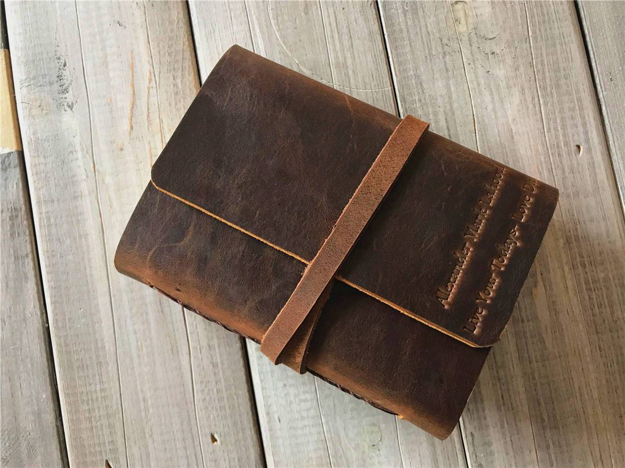 Personalized Leather Pocket Notebook