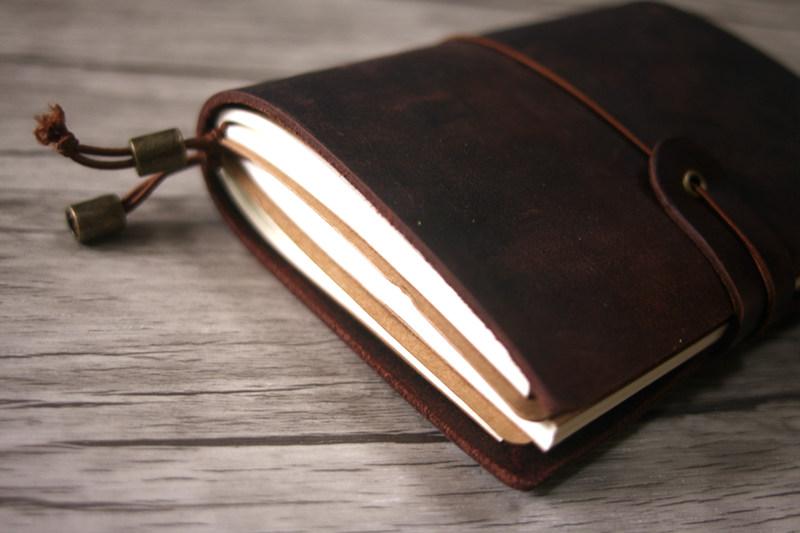 Personalized Rustic Leather Pocket Traveler's Notebook