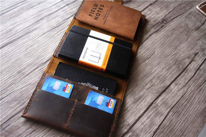 Monogrammed Passport Cover Leather Wallet