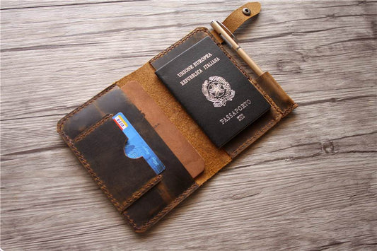 Handmade Leather Passport Holder Wallet