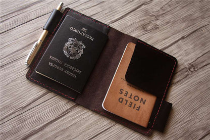 Designer Passport Case Leather Wallet