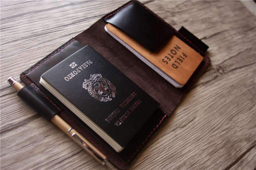Designer Passport Case Leather Wallet