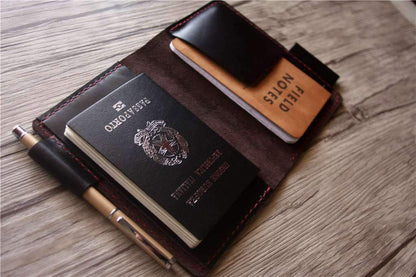 Designer Passport Case Leather Wallet