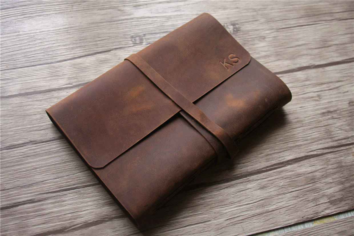 Brown Monogrammed Leather Journal