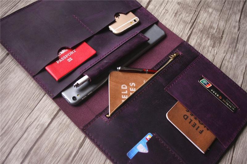 Embossed Leather iPad Pro 11 Case Cover with Pencil Holder