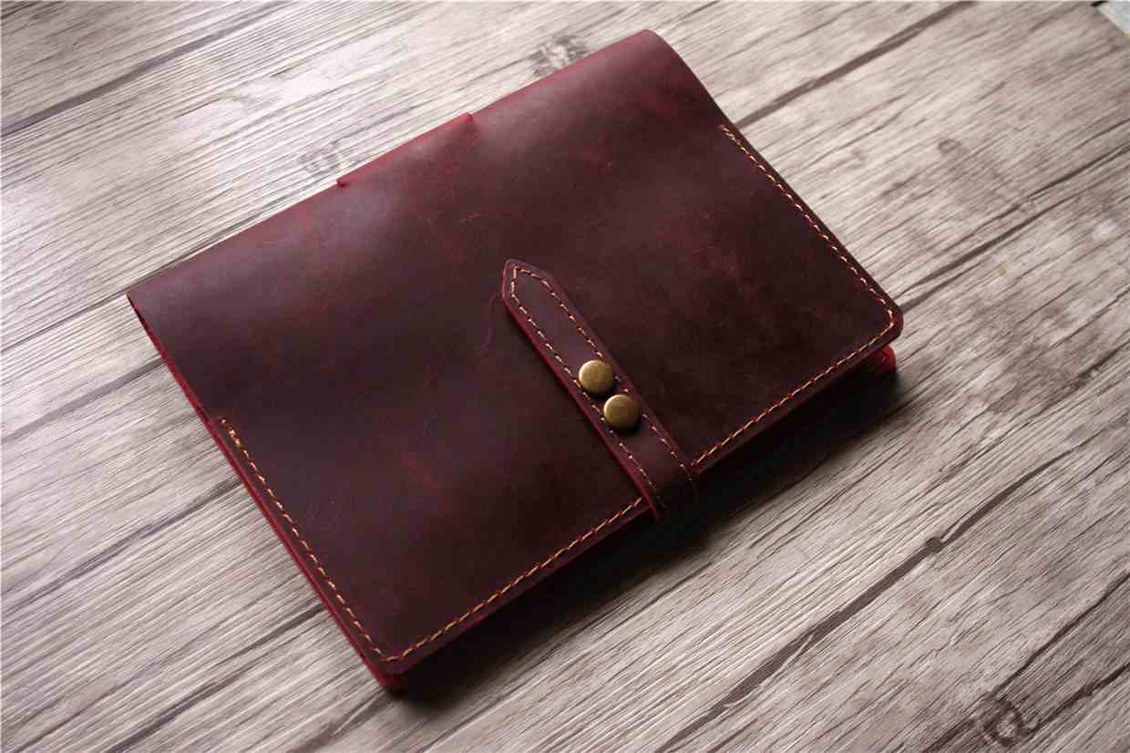 Red Personalized Leather Journal Notebook Refillable