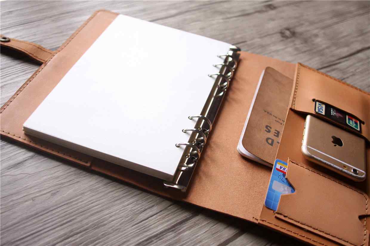 Monogrammed Leather Weekly Meal Planner Notebook