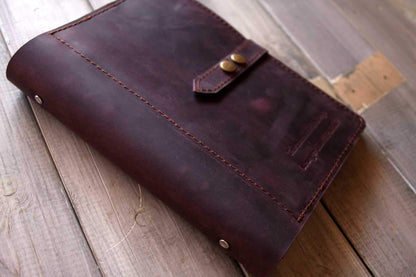 Personalized Engraved Purple Leather Journal Large Notebook