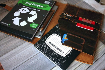 Personalized Leather Custom iPad Case with Pencil Holder