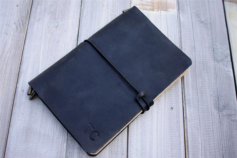 Personalized Black Leather Traveler's Notebook