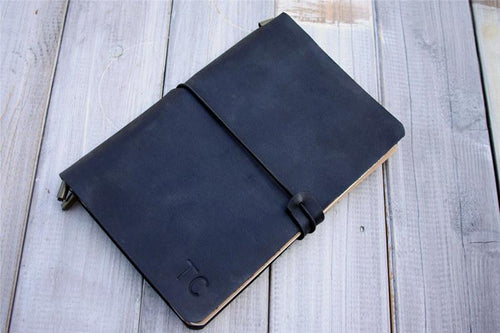 Personalized Black Leather Traveler's Notebook