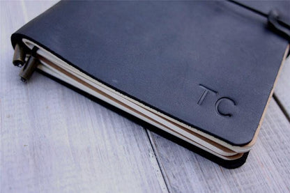 Personalized Black Leather Traveler's Notebook