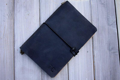 Personalized Black Leather Traveler's Notebook