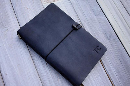 Personalized Black Leather Traveler's Notebook