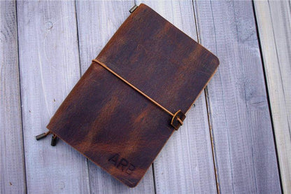 Personalized Rustic Leather Traveler's Notebook