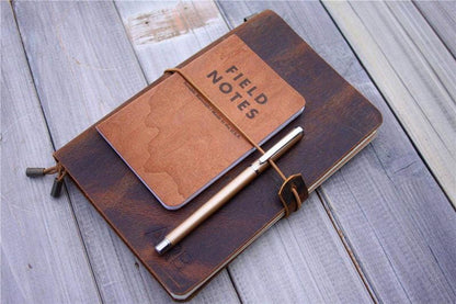 Personalized Rustic Leather Traveler's Notebook