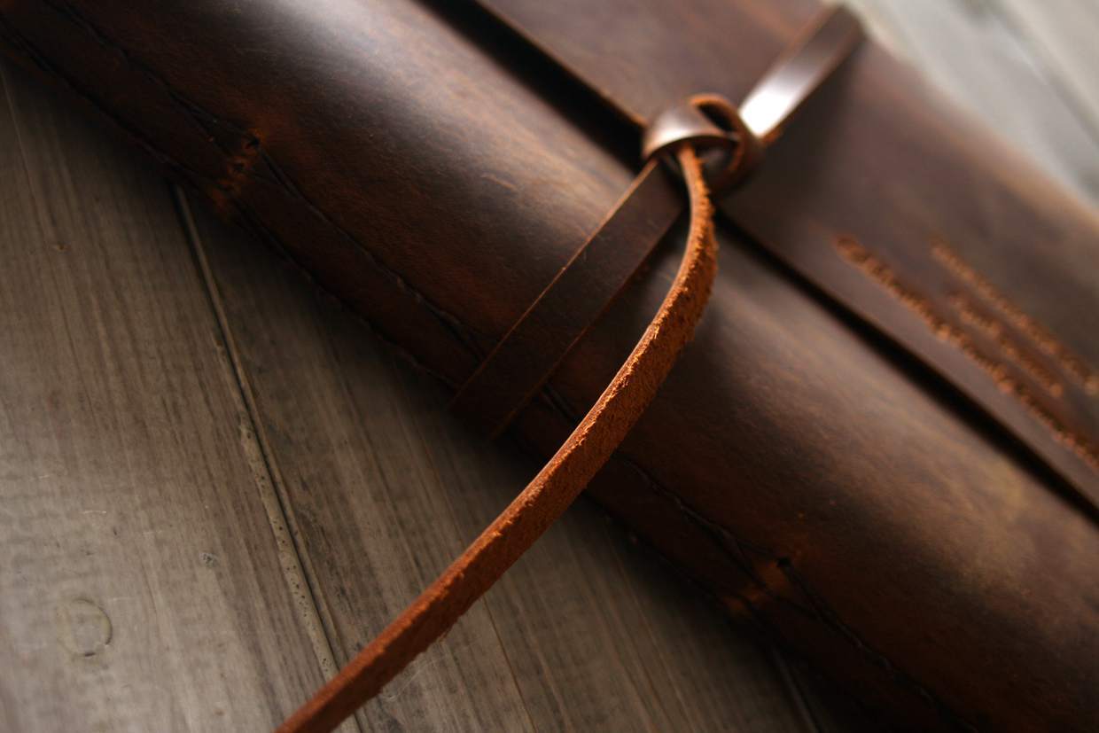 Personalized Leather Bound Journal Brown