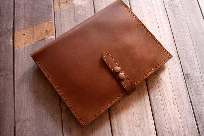 Personalized Brown Leather Padfolio Holder