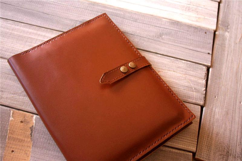 Saddle Custom Leather Portfolio Briefcase