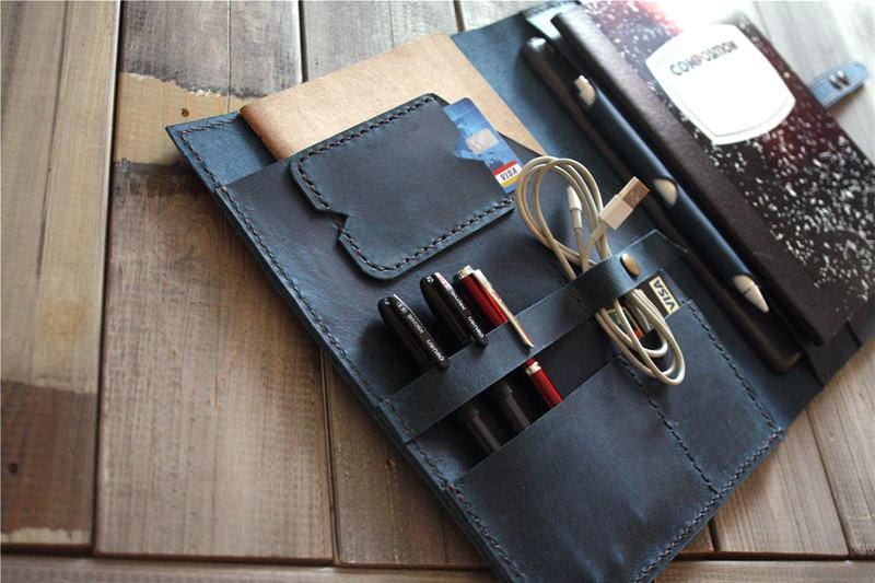 Engraved Leather Composition Notebook Cover Case